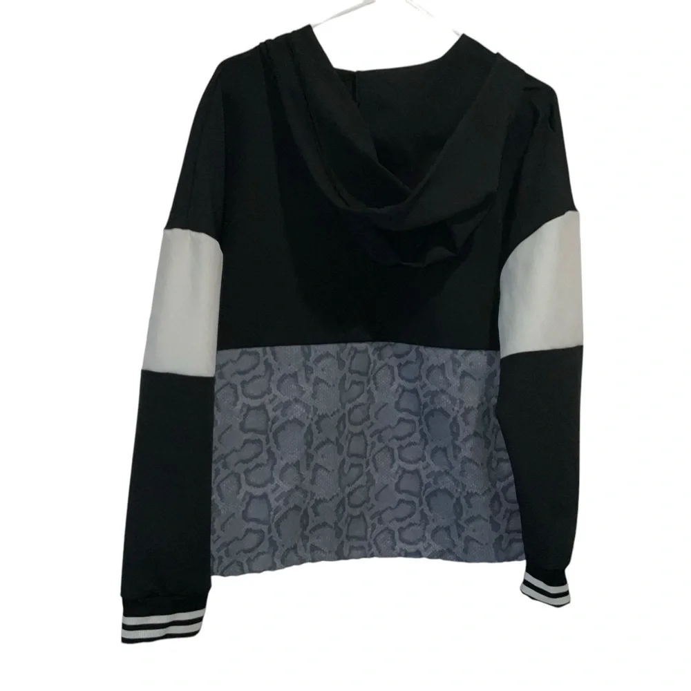 AVIA Colorblock Snake Print Quarter-Zip Hoodie Jacket | Size L - Picture 4 of 4